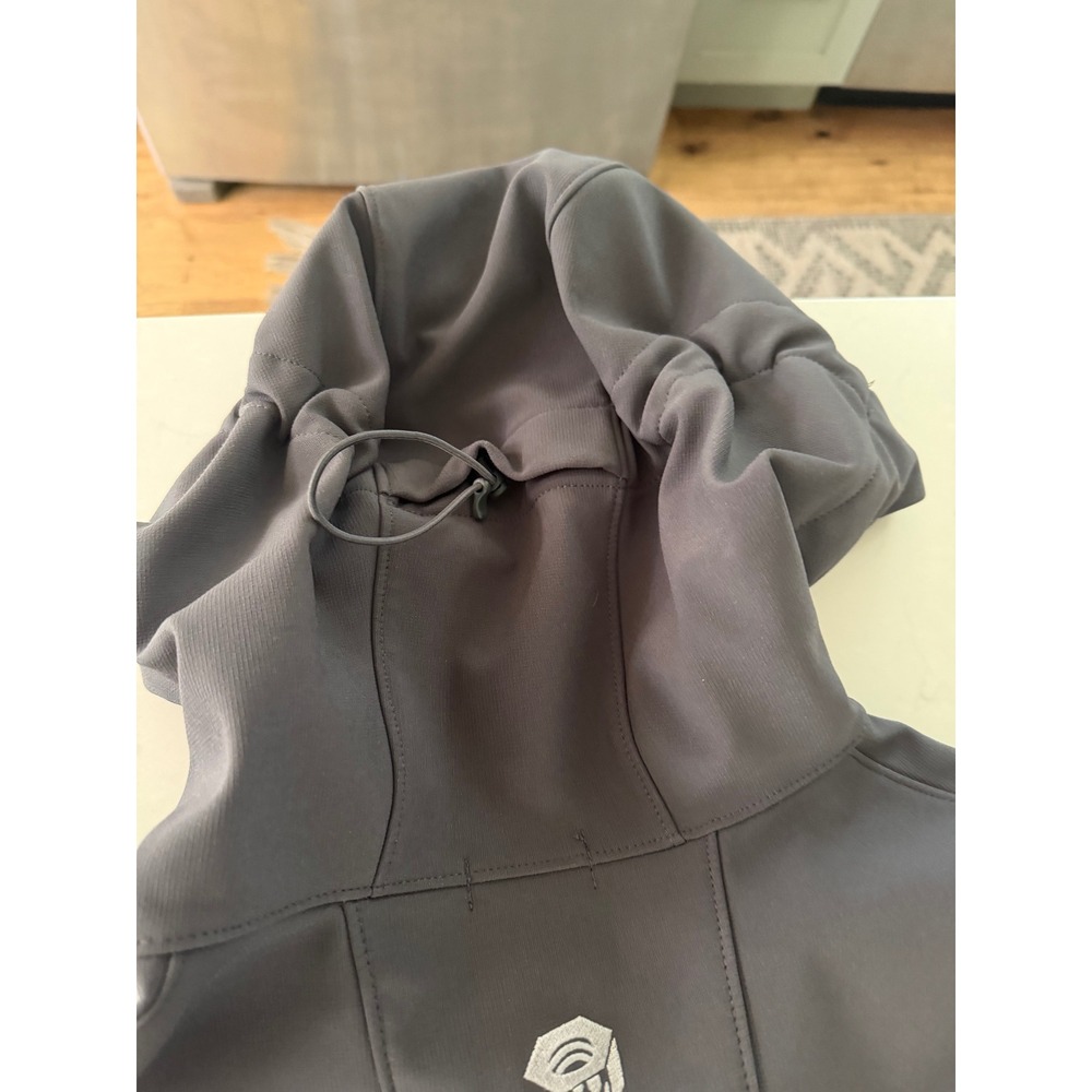 Mountain Hardwear Mens Softshell Hoodie Full Zip Jacket Blue Grey Large - Picture 8 of 13